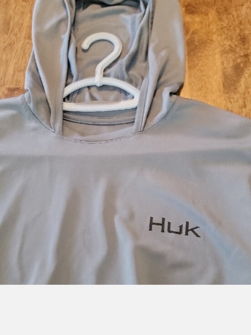 Huk Men's Crewneck Performance Hoodie in Light Gray with Black Logo